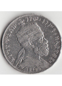 ETIOPIA 5 Birr Impero 1887 Argento Menelik II